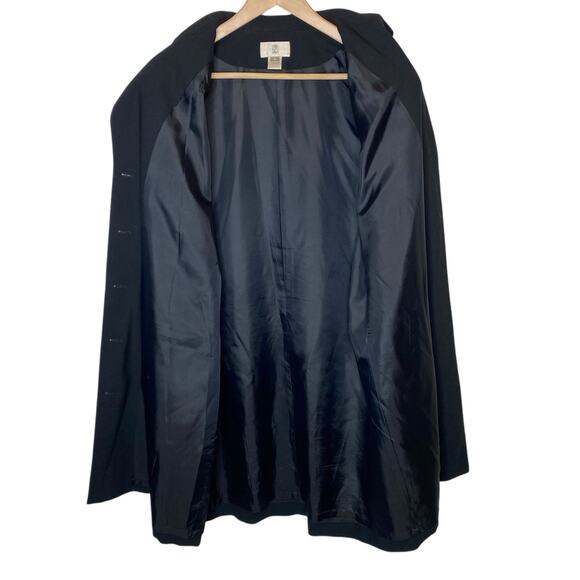 Nordstrom Wool Long Black Single Breasted Coat Women’s size 16 - Picture 4 of 5